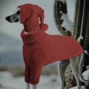 RED cable knit sweater with hat NEW